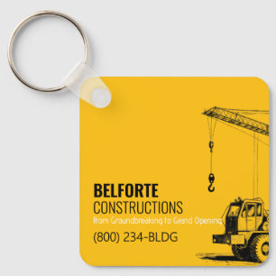 Porte-clés Calendrier de construction Grue jaune et noire