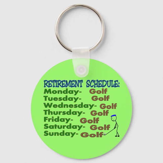 Porte-clés Calendrier de retraite GOLFER (Recto)
