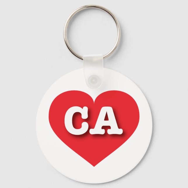 Porte-clés California Red Heart - J'aime CA (Recto)
