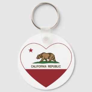 Porte-clés California Republic Love California Heart