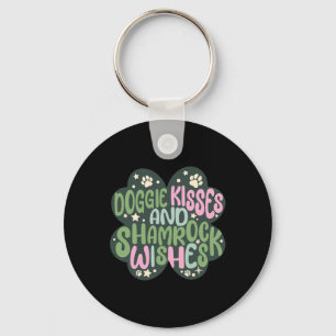 Porte-clés Câlins de chien Shamrock Vœux de Shamrock St Patri