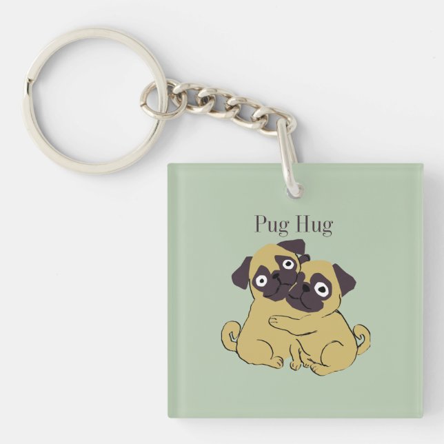 Porte-clés Câlins de Pug  (Devant)