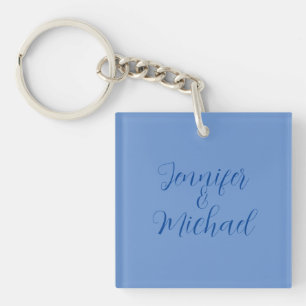 Porte-clés Calligraphie Bleue Classique mariage