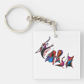 Porte-clés calligraphie d'œuvre d'art personnalisée HARSH