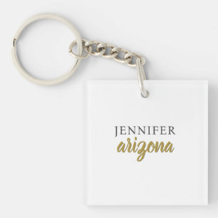 Porte-clés Calligraphie Élégant Simple Ajouter Votre Nom