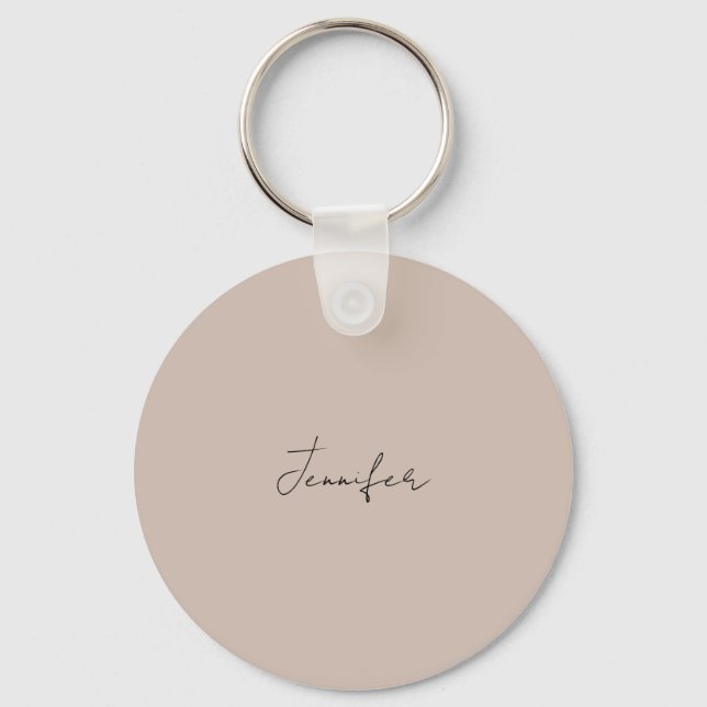 Porte-clés Calligraphie Élégante Plaque Nom simple (Recto)