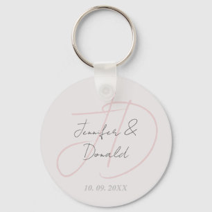 Porte-clés Calligraphie tendance monogramme de script classiq