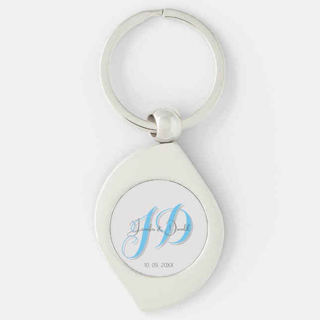 Porte-clés Calligraphie tendance monogramme de script classiq (Devant)