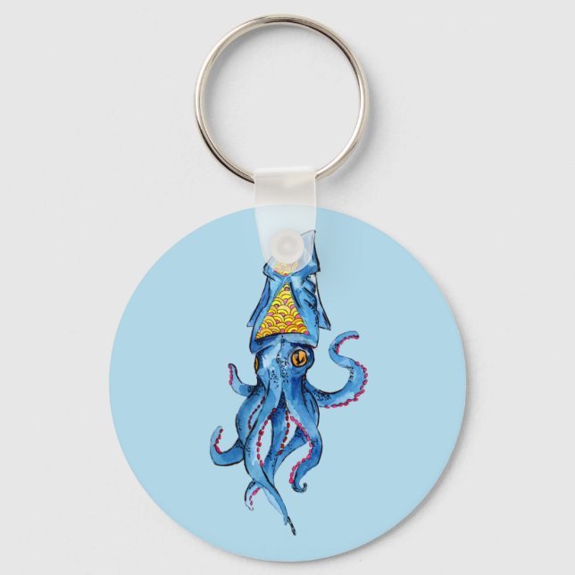 Porte-clés Calmar bleu (Recto)