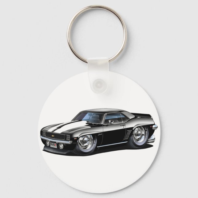 Porte-clés Camaro noir-blanc 1969 (Recto)