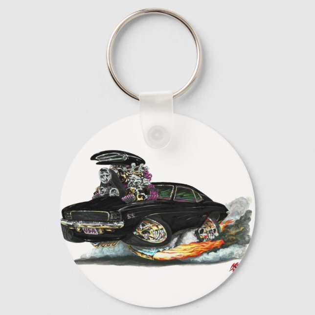 Porte-clés Camaro RS SS Black Car 1969 (Recto)