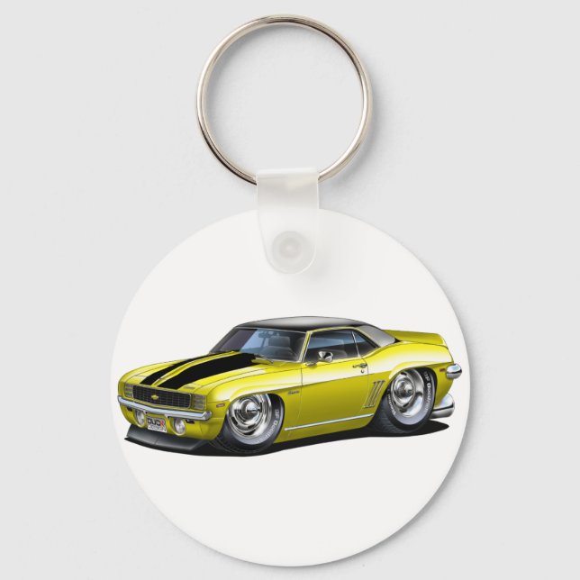 Porte-clés Camaro - Top Car Jaune-Noir 1969 (Recto)