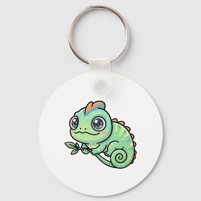 Porte-clés Caméléon Vert Bébé Mignon (Recto)