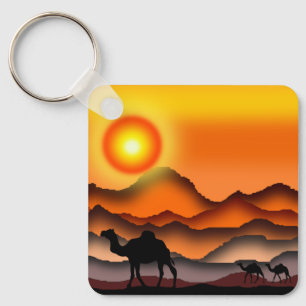 Porte-clés Camels Porte - clé Beau coucher de soleil du déser