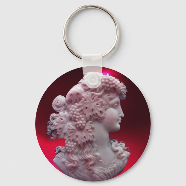 PORTE-CLÉS CAMEO ANTIQUE, DAME AUX RAISONS ET AUX GRAPEVINES (Recto)