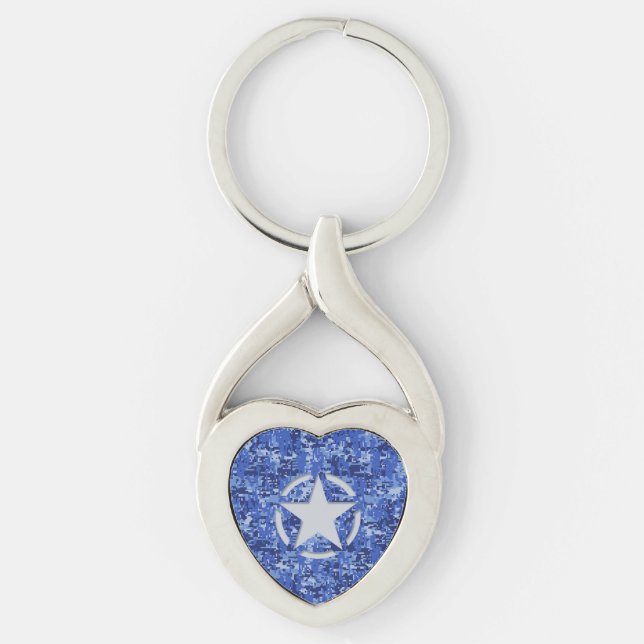 Porte-clés Caméra numérique bleu marine Vintage (Devant)
