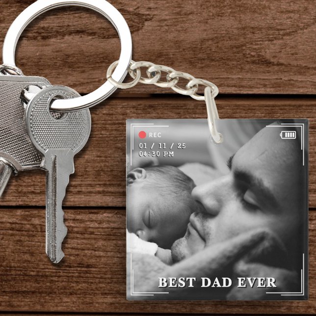 Porte-clés Caméra vidéo photo meilleur papa jamais (Créateur téléchargé)