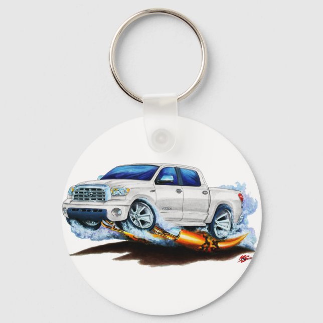 Porte-clés Camion blanc Toyota Tundra Crewmax (Recto)