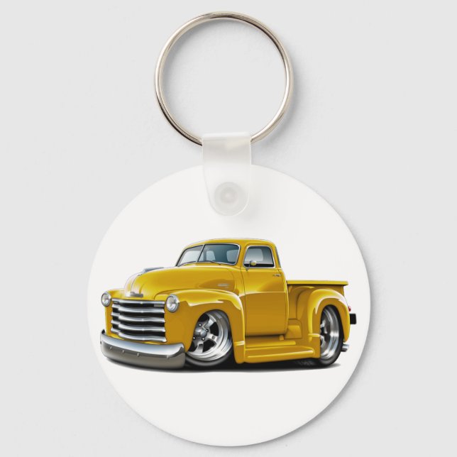 Porte-clés Camion jaune Chevy 1950-52 (Recto)
