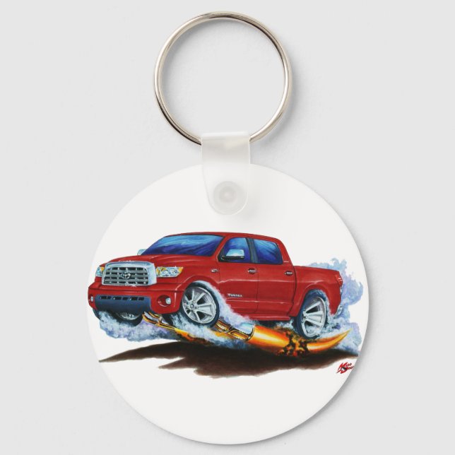 Porte-clés Camion rouge Toyota Tundra Crewmax (Recto)