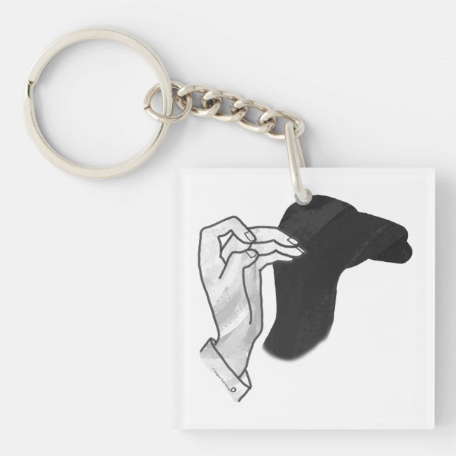 Porte-clés Camion Silhouette à la main (Devant)