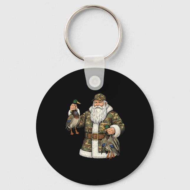 Porte-clés Camo Santa Mallard Duck Hunting Christmas Hunter G (Recto)