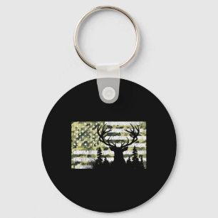 Porte-clés Camo Us Drapeau Cerf Elk Buck Camoflage Chasse Cha