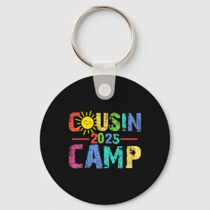 Porte-clés Camp Cousin 2025 Camping Campfire Vacances d'été