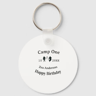 Porte-clés Camp one happy birthday name date campingadventure