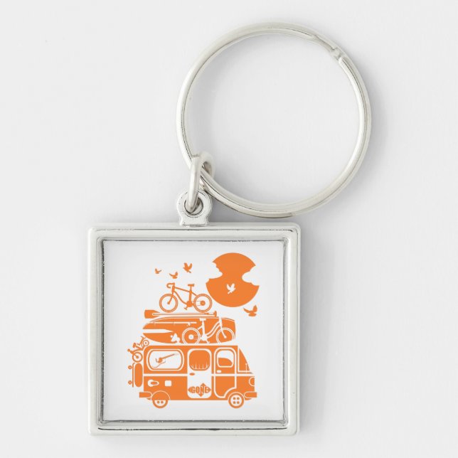 Porte-clés Campervan de vacances en famille amusant (Devant)