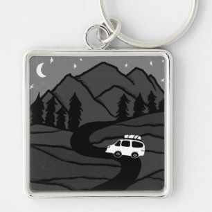 Porte-clés Campervan Mountains Vanlife RV Moon