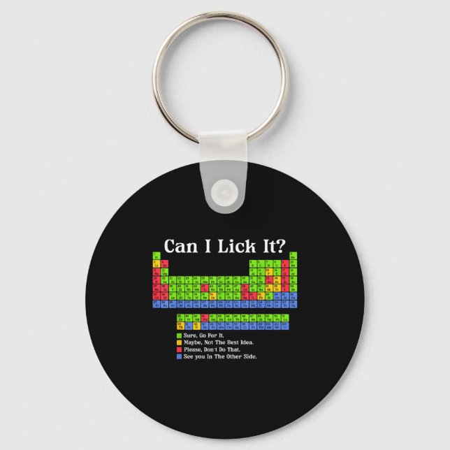 Porte-clés Can I Lick It Periodic Table Chart Science Teacher (Recto)