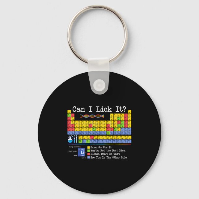 Porte-clés Can I Lick It Periodic Table Funny Science Teacher (Recto)