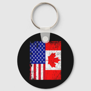 Porte-clés Canadian American Shirt États-Unis Drapeau Canada 