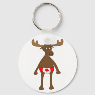 Porte-clés Canadian Moose Button Keychain