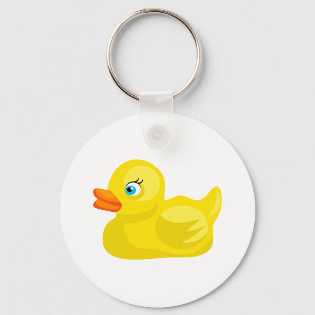 Porte-clés Canard en caoutchouc jaune (Recto)