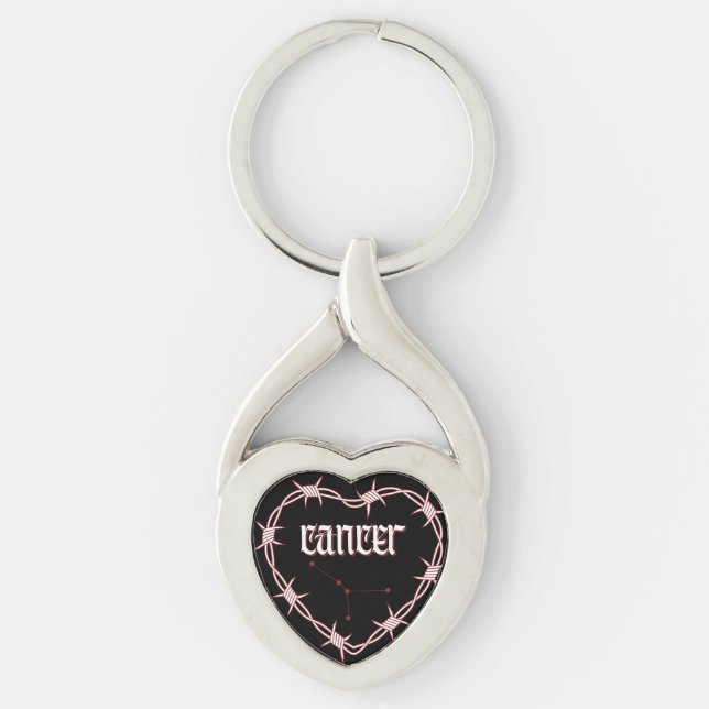 Porte-clés Cancer Constellation Caoutchouc esthétique gothiqu (Devant)