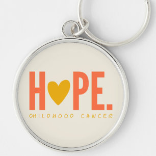 Porte-clés cancer de l'enfance HOPE coeur or Keychain