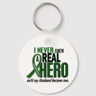Porte-clés Cancer du foie JAMAIS CONNU UN MARI HERO 2