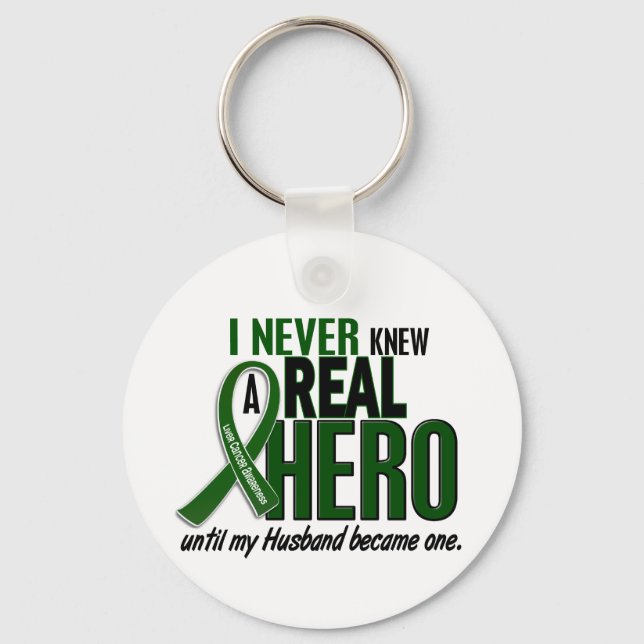 Porte-clés Cancer du foie JAMAIS CONNU UN MARI HERO 2 (Recto)