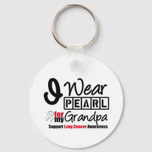Porte-clés Cancer Du Poumon Je Porte Du Ruban De Perle Pour M
