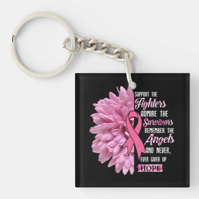 Porte-clés Cancer Du Sein Soutien Les Combattants Cadeau Pour (Devant)