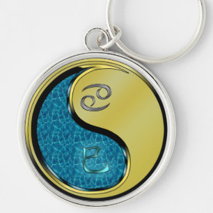Porte-clés Cancer et serpent métallique