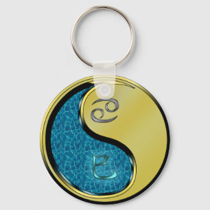 Porte-clés Cancer et serpent métallique