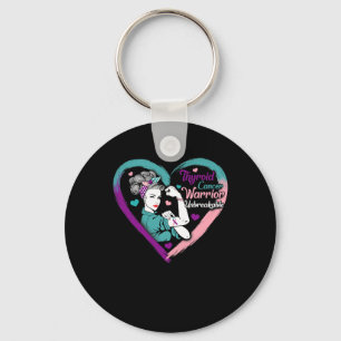 Porte-clés Cancer Femme Guerrière Violet rose Ruban Sensibili