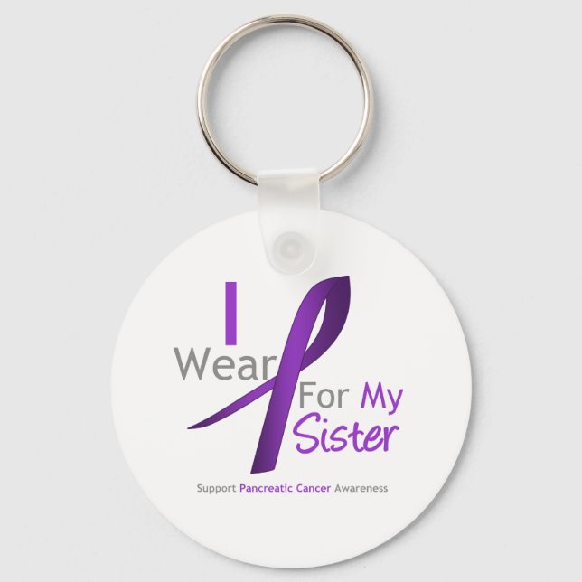 Porte-clés Cancer Pancréatique Je Porte Une Soeur Ribbon Viol (Recto)