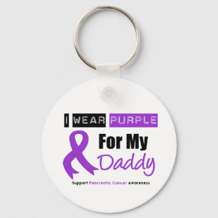 Porte-clés Cancer Pancréatique Je Porte Violet Ribbon Papa