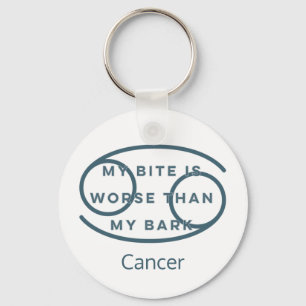 Porte-clés Cancer Zodiac Signet amusant Citation Texte bleu A