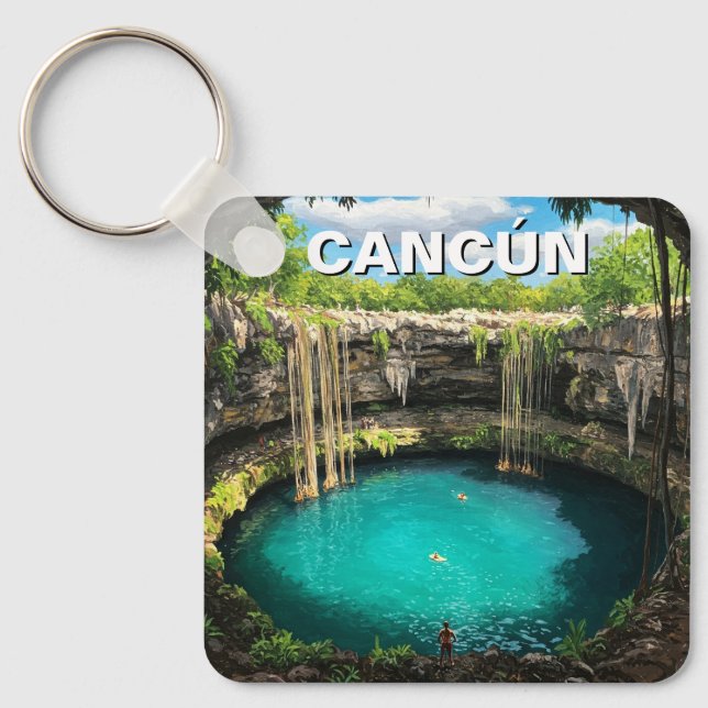 Porte-clés Cancun Mexico Travel Cenote (Recto)