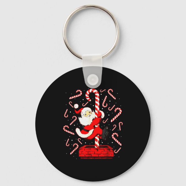 Porte-clés Candy Cane Christmas Santa Funny Lights Xmas Men W (Recto)